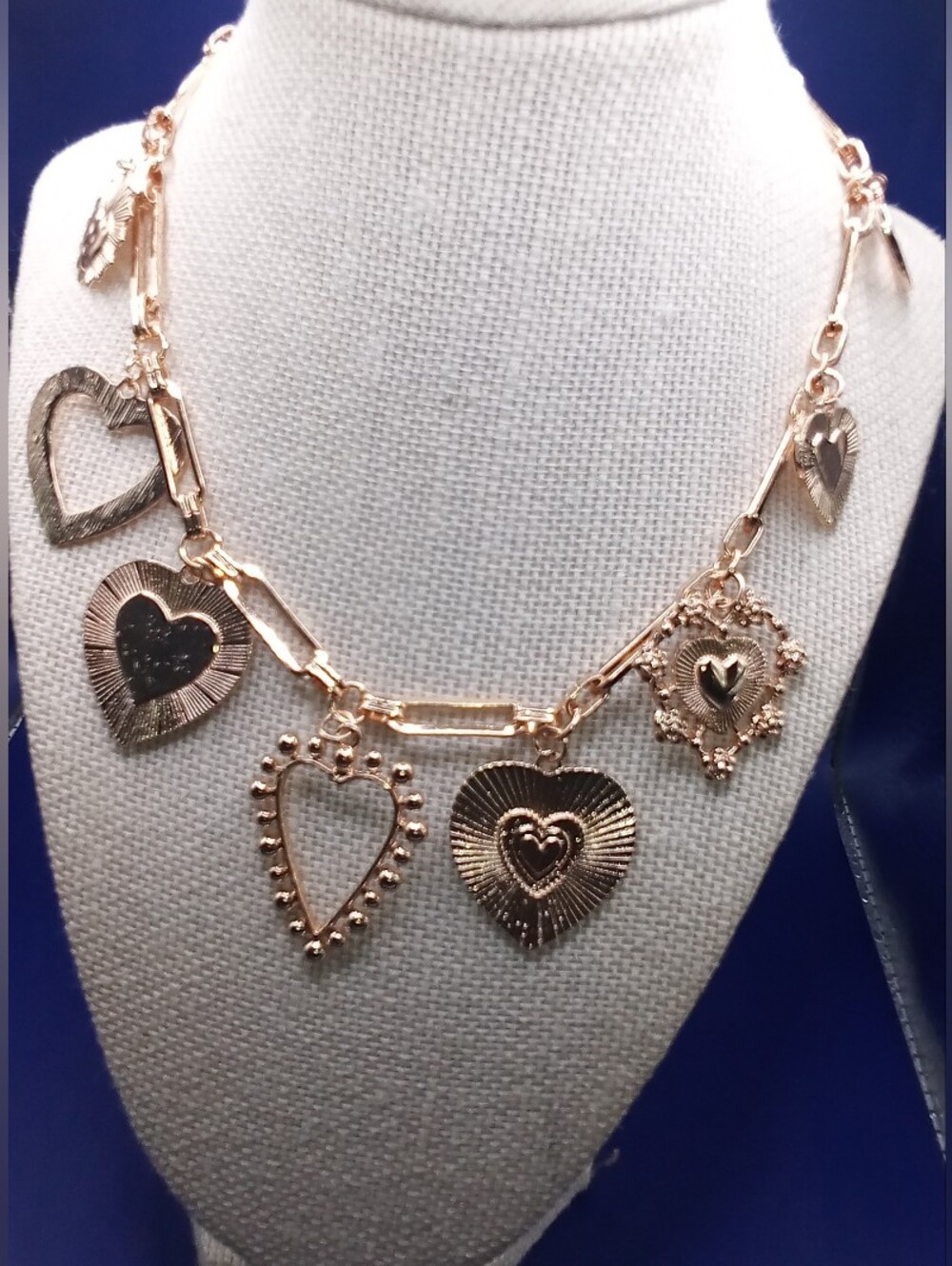 Rose Gold Heart Charm Necklace - Women Jewelry